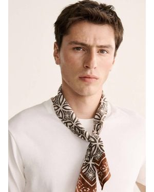 Mango Printed Scarf - Natural