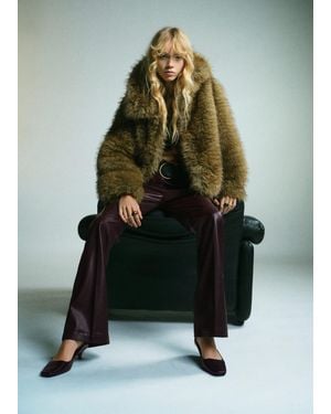 Mango Kitten-Heeled Shoes With Ankle Strap - Brown