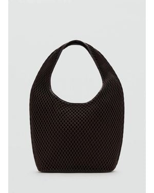 Mango Mesh Sack Bag Chocolate - Black