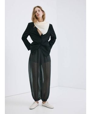 Mango Polka Dot Baggy Trousers - Black