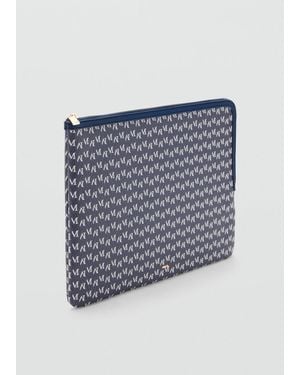Mango Laptop Case With Printed Logo - Blue
