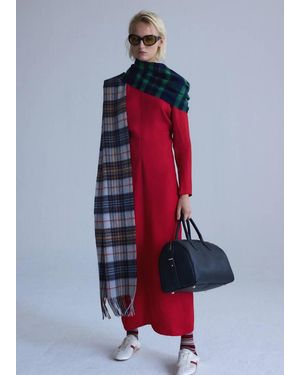 Mango Vestito Maglia Dettaglio Increspato Rosso