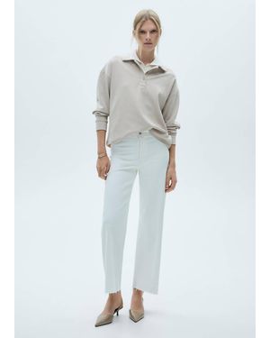 Mango Catherin Culotte High-Rise Jeans - White