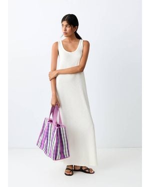 MANGO TEEN Long Cotton Dress - White