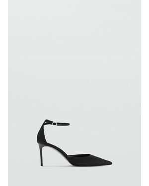 Mango Satin Court Shoes With Ankle Straps - Black