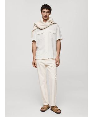 Mango Relaxed-Fit Cotton Jeans - White