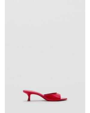 Mango Kitten-Heel Sandals With Strap - Red