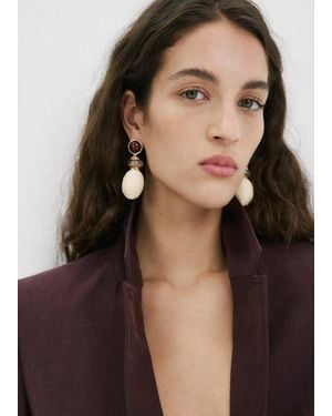 Mango Natural Fibre Hanging Earrings - Brown