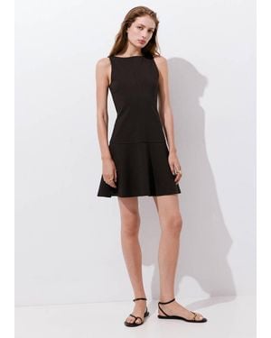 Mango Strickkleid Mit Rüschensaum - Schwarz