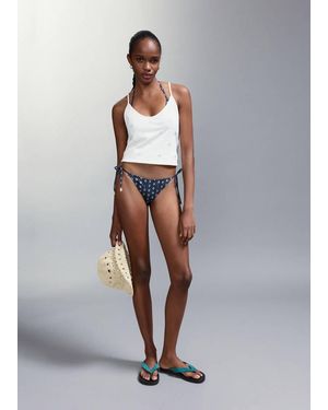 MANGO TEEN Printed Bikini With Medium-Coverage Bottoms - Blue