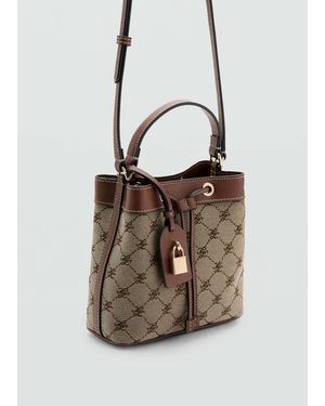 Mango Jacquard Bucket Bag With Logo - Multicolour