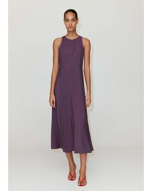 Mango A-Line Dress With Seam Detail - Purple