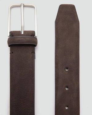 Mango Nappa Leather Belt - White