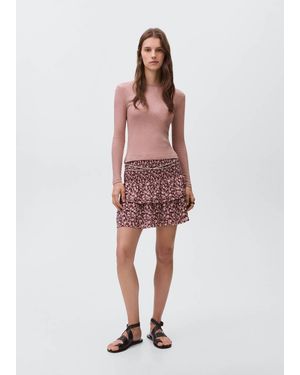 MANGO TEEN Long-Sleeved Knitted T-Shirt - Red