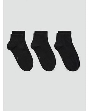 Mango Pack Of 3 Cotton Socks - Black