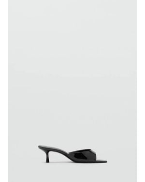 Mango Kitten-Heel Sandals With Strap - Grey