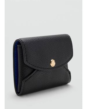 Mango Small Flap Wallet - Black