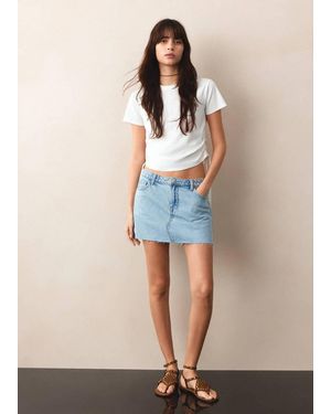 MANGO TEEN Printed Cotton T-Shirt With Ties - Natural