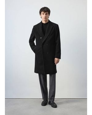 Mango Pantalon À Rayures Diplomatiques Coupe Regular Fit Gris Chiné Foncé - Noir