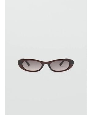 Mango Oval Acetate Sunglasses - Grey