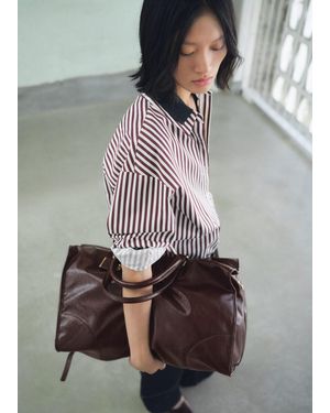 Mango Maxi Shiny Handbag With Straps - Grey