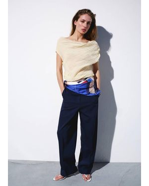 Mango Draped Asymmetrical Blouse - Blue