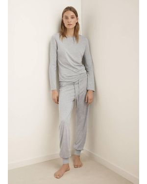 Mango Lyocell Cotton Pyjama T-Shirt - Grey