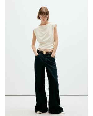 Mango T-Shirt Lacy Écru - Blanc