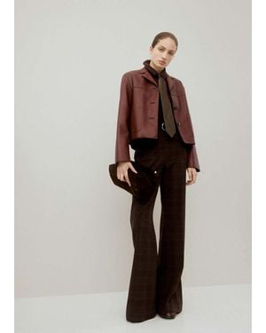 Mango Faux-Leather Jacket With Pockets - Orange