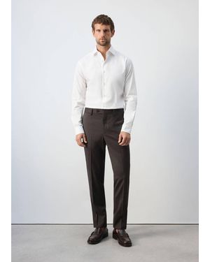Mango 100% Cotton Slim-Fit Shirt - White