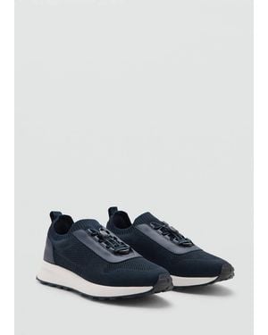 Mango Combined Sneakers With Laces - Blue