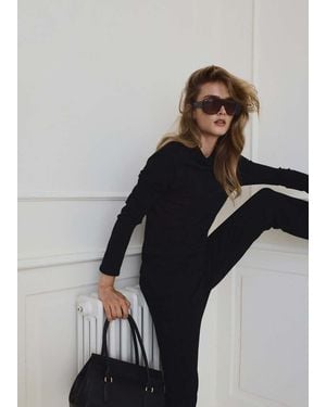 Mango Borsa Shoulder Similpelle Dettaglio Charm Nero