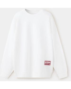 MANGO TEEN Oversized Printed Sweatshirt - White