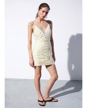 Mango Draped V-Neck Dress - White