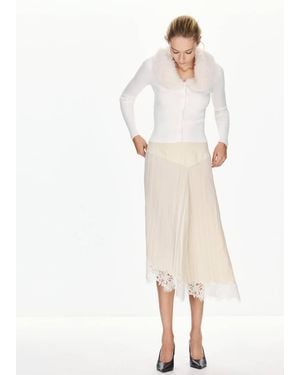 Mango Cardigan Collo Pelliccia Staccabile Bianco Sporco - Nero