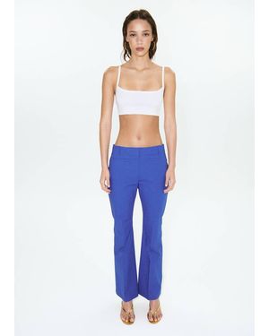 Mango Fine-Knit Crop Top - Blue