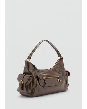 Mango Shoulder Bag With Pockets - Green