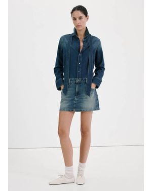 Mango Combined Denim Dress - Blue
