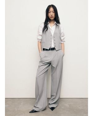 Mango Pinstriped Suit Waistcoat - Grey