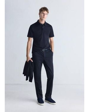 Mango Pantaloni Slim-Fit Misto Lana Termoregolatori - Blu