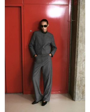 Mango Mid-Rise Suit Pants - Red