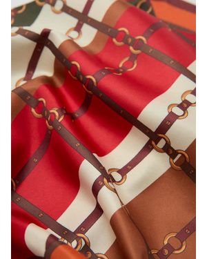 Mango Geometric Printed Foulard - Red