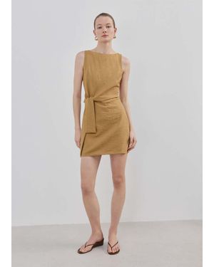 Mango Bow Short Dress - Natural