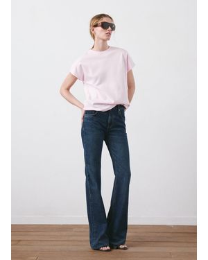 Mango Short-Sleeved Cotton T-Shirt - Pink