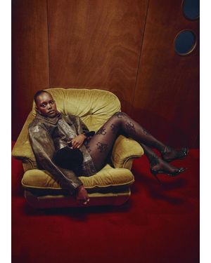 Mango Velvet Handbag With Metallic Detail - Purple