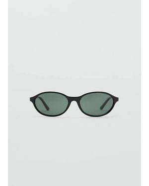 Mango Rectangular-Frame Sunglasses - Black