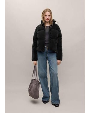 MANGO TEEN Velvet Anorak - Blue