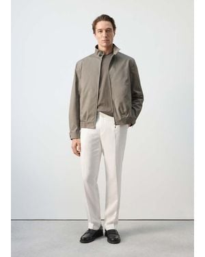 Mango 100% Cotton Water Repellent Jacket - White