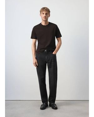Mango Slim Fit T-Shirt 180Gsm - Black