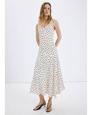 Mango Polka Dot Midi Dress - White